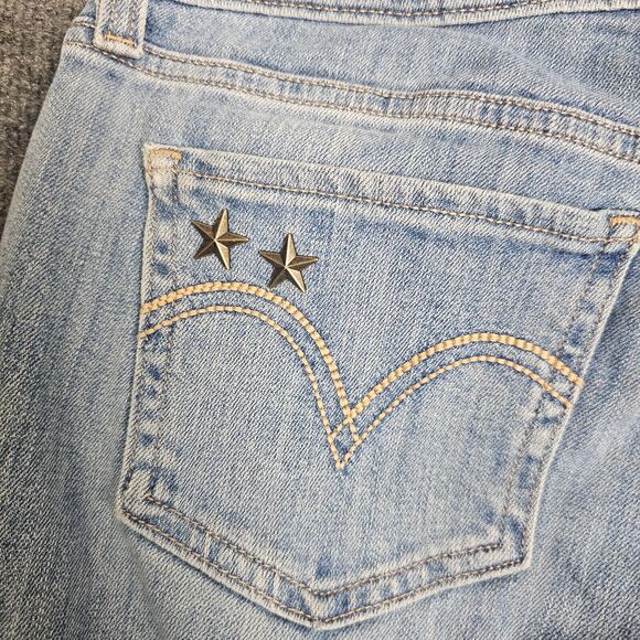 Levis Jeans Womens 28 Blue 535 Super Skinny Light Wash Denim customized 90s Y2K - Picture 12 of 13